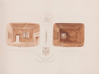 François Alexandre PERNOT (Wassy 1793-1865) L'intérieur de la maison de Jeanne d'Arc,...