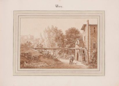 Victor WERY (Lyon vers 1815) Vue d'une fabrique dans le vallon de Saint Cyr près...