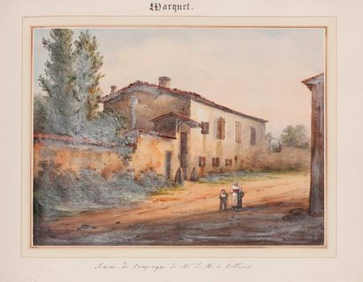 Aimé Benoit MARQUET (Lyon 1797-Paris 1865) Vue de sa maison de campagne à Rillieux
Aquarelle...