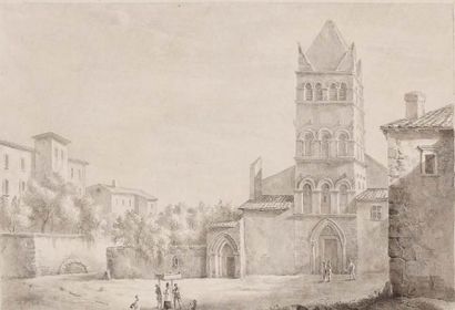 Claude Victor de BOISSIEU (Ambérieu en Bugey 1784-1868) Vue de l'église d'Ainay
Plume...