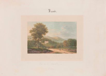 Charles Antoine JACOB (Lyon vers 1780-1836) Vue de la Duchère
Gouache
Monogrammé...