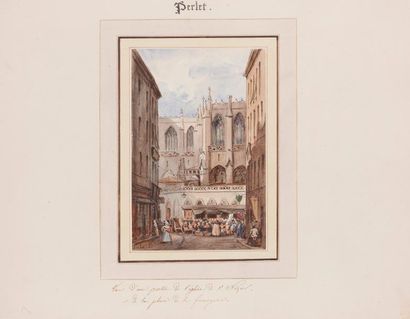Pierre Etienne dit Petrus PERLET (Lyon 1804-Paris 1843) L'église Saint Nizier et...