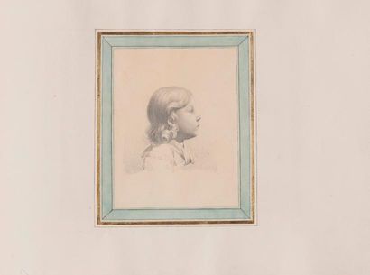École Française du XIXe siècle Portrait d'un enfant de profil
Crayon noir
15 x 11,5...