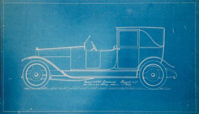 Carrosserie DRIGUET & CIE Lot de 4 plans, comprenant un plan de carrosserie sur papier...