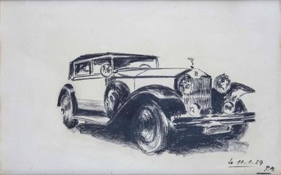 PAUL BOUVOT (1922-2000) Rolls-Royce Phantom
Dessin au crayon et fusain sur papier
Signé...