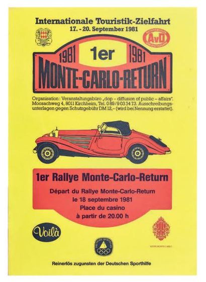 null Monte-Carlo
Lot de 5 affiches, comprenant:
-Affiche de Monte-Carlo d'après un...