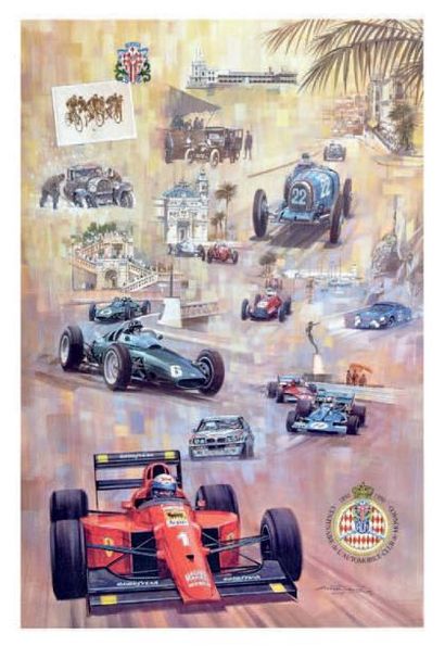 null Monte-Carlo
Lot de 3 affiches, comprenant:
-Affiche du centenaire de l'Automobile...