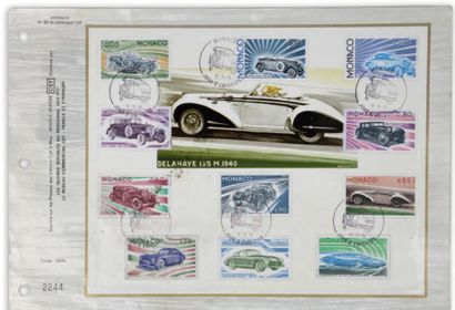 MONACO 1975 Planche de 11 timbres de collection oblitérés par la Principauté de Monaco...