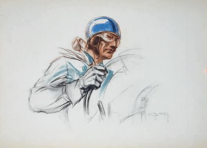 Géo HAM (1900-1972) "Pilote au casque bleu"
Lithographie en couleurs
Représente le...