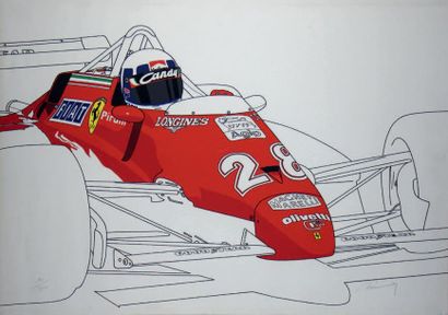 Michel RAIMON Lithographie figurant la Formule 1 FERRARI de Didier PIRONI Edition...