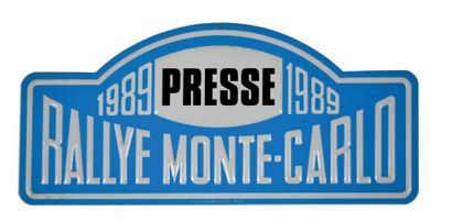 null Plaque du Rallye Monte-Carlo 1989 - Presse