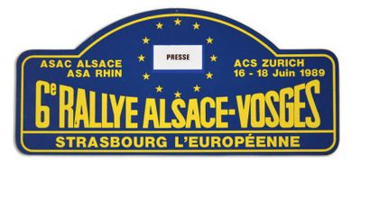 null Plaque de rallye Alsace Vosges 1989