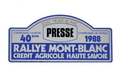 null Plaque du rallye du Mont Blanc 1988