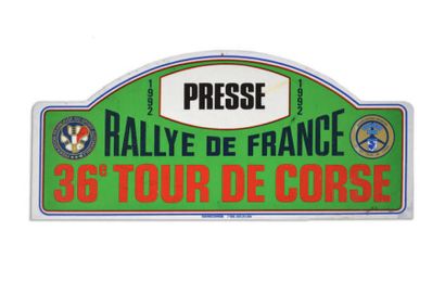 null Plaque du rallye du Tour de Corse 1992 -Presse