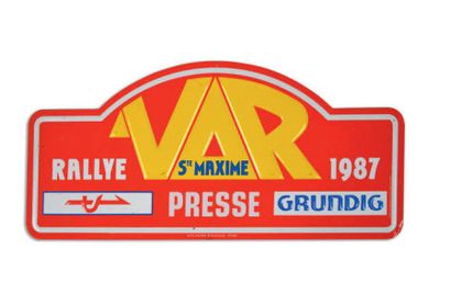 null Plaque du rallye Var St Maxime 1987