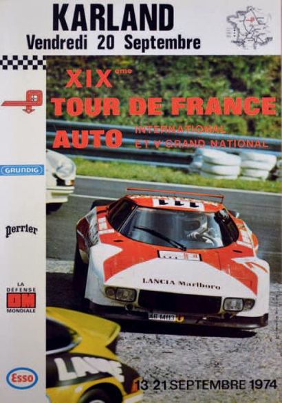 null Affiche originale du Tour de France Automobile 1974