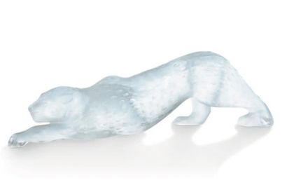 LALIQUE FRANCE 
Panthère zeila blanche
Sculpture en cristal
H: 11 - L: 36,5 cm