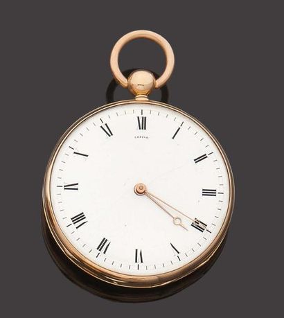 LEPINE Horloger du Roi, Paris
Milieu XIXème. N° 3431.
Montre de poche en or 18K (750).
Cadran...