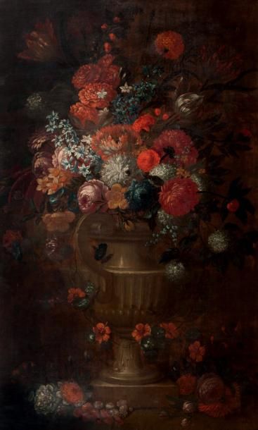 ATTRIBUÉ À JAN BAPTIST BOSSCHAERT (1667 - 1746) 
Vase de fleurs
Toile 145 x 87 c...