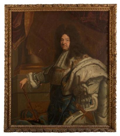 École FRANÇAISE du début du XVIIIe siècle, entourage de Hyacinthe RIGAUD 
Portrait...