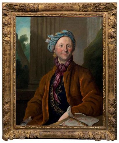 Henri MILLOT (Paris? - 1756) 
Portrait d'un dessinateur
Portrait d'homme portant...