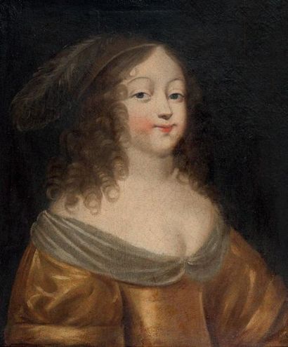 Ecole FRANCAISE vers 1630, entourage de Claude DERUET 
Portrait de jeune femme au...
