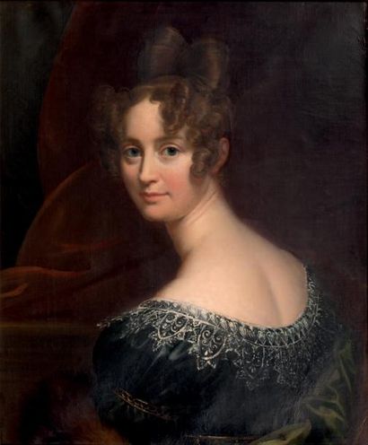 Ecole FRANÇAISE vers 1830 
Portrait présumé de Victorine du Roure, comtesse de Sainte...