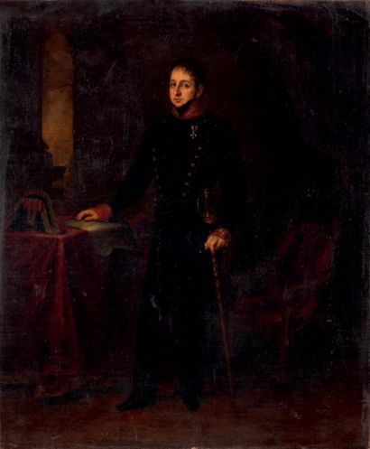 JOSÉ GUTIERREZ DE LA VEGA (SÉVILLE 1791 - MADRID 1865) 
Portrait d'un militaire
Toile...