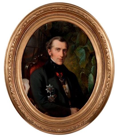 ÉCOLE RUSSE DE LA DEUXIÈME MOITIÉ DU XIXE SIÈCLE 
Portrait d'homme portant la décoration...