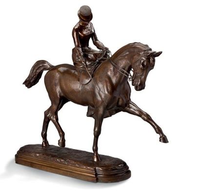 GODEFROID DEVREESE (1861 - 1941) 
Amazones
Paire de sculptures en bronze.
Pour l'une...
