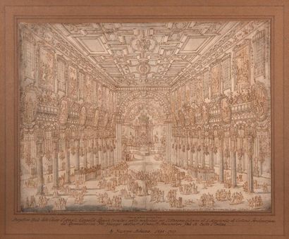 GIUSEPPE GALLI - BIBIENA (PARME 1696 - BERLIN 1757) Vue perspective de l'intérieur...