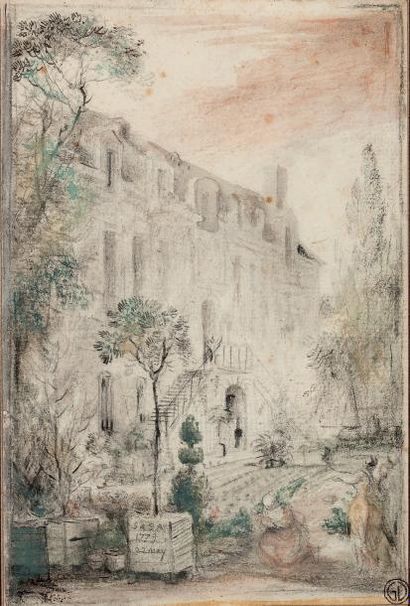 GABRIEL DE SAINT AUBIN (PARIS 1724 - 1780) Un château, avec son jardin
Pierre noire...