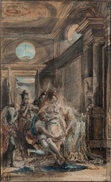 GABRIEL DE SAINT AUBIN (PARIS 1724 - 1780) Le défi et La mort de Tancrède
Deux illustrations...