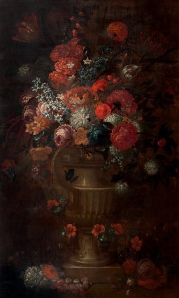 ATTRIBUÉ À JAN BAPTIST BOSSCHAERT (1667 - 1746) Vase de fleurs
Toile
145 x 87 cm