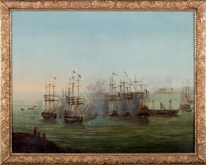 ECOLE DU XVIIIe SIÈCLE Batailles navales
Paire d'huiles
46 x 60 cm