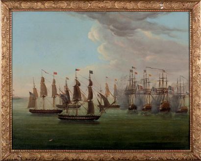 ECOLE DU XVIIIe SIÈCLE Batailles navales
Paire d'huiles
46 x 60 cm
