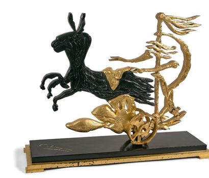 Georges BRAQUE (1882-1963) Le char de Medée
Oeuvre posthume
Bronze à patine brune...