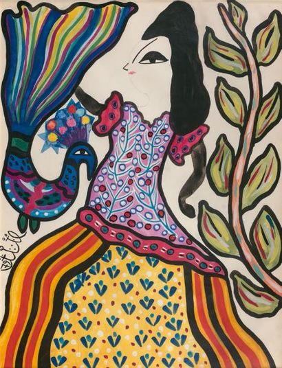 MAHIEDDINE BAYA (1931-1998) La danseuse, 1979
Gouache et aquarelle sur papier, signée...