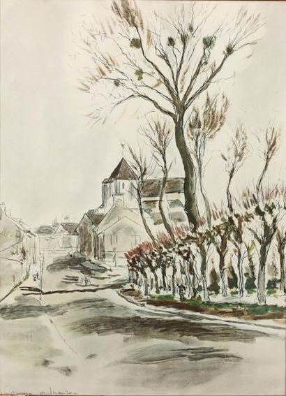 André Albert Marie DUNOYER DE SEGONZAC (1884-1974) 
Rue de village ou Les Baliveaux
Aquarelle...