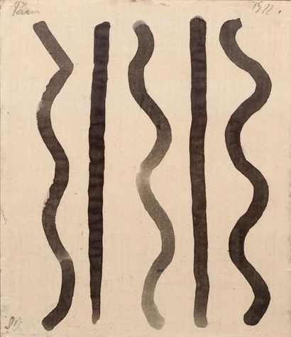 Sonia DELAUNAY-TERK (1885-1979) 
Lignes, Paris, 1922
Encre sur papier, monogrammée...