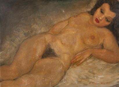 Samson FLEXOR (1907-1971) 
Portrait de femme, Paris 1934
Huile sur toile, signée...