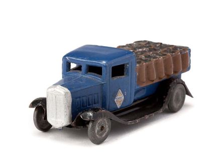 CIJ 1930 plâtre et farine 
Camion charbonnier, roues métal, bleu marine, châssis...