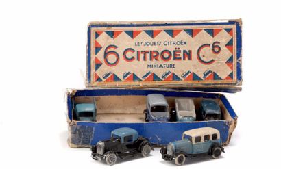 JOUETS CITROEN 1928 Plomb
Coffret de 6 modèles B14 G dont Berline de luxe - Torpédo...