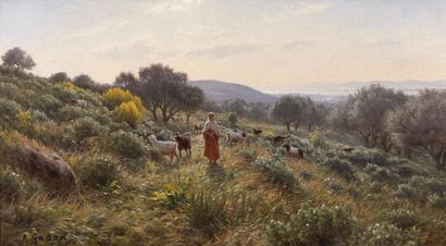 Antoine GADAN (1854-1934) 
Sur les hauteurs de Bône (Annaba), Algérie
Huile sur toile,...