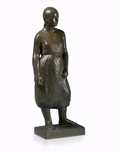 Marcel DAMBOISE (1903-1992) 
Jeune algérienne au sarouel, 1932
Bronze à patine verte,...