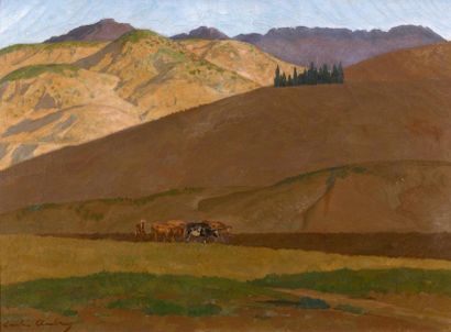 Émile AUBRY (1880-1964) 
Les hauts plateaux - Sétif, Algérie
Huile sur toile, signée...