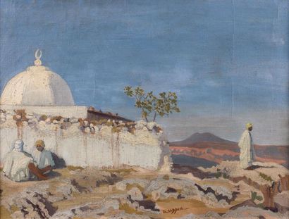 EVA HADDOU (XIX-XXÈ SIÈCLE) 
Marabout de Sidi, Abdel-Kader, Oran
Huile sur toile,...