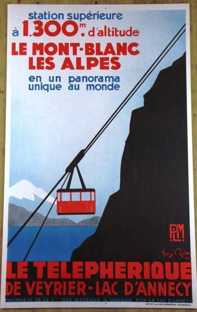 null Henri REB - P.L.M. Téléphérique de Veyrier - Lac d'Annecy, 1934. Imp. Gle à...