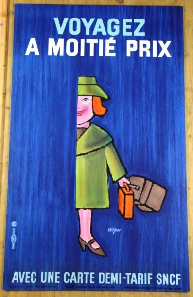 null SAVIGNAC - SNCF. Voyagez à moitié prix, 1964. Publicité Alexandre à Paris, 

100...