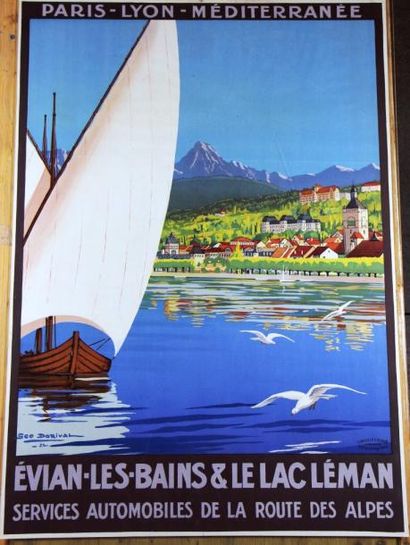 null Geo DORIVAL - PLM. Evian-les-Bains et Lac Léman, 1922. Imp. Cornille et Serre,...